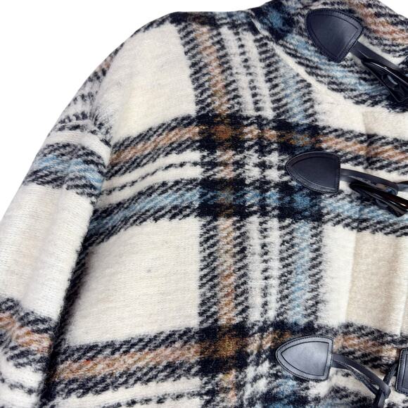 VERONICA BEARD Cael Plaid Check Toggle Button Jacket Coat Size 8 - Picture 4 of 7